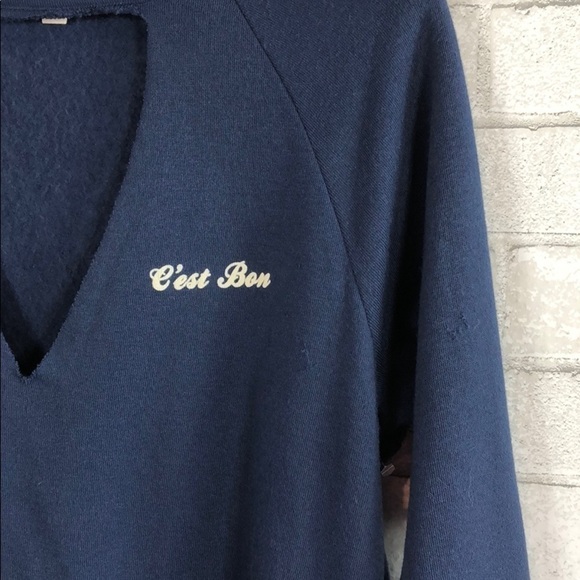 NWOT PST PROJECT SOCIAL T C’est Bon Cutout Sweatshirt L - Picture 8 of 9